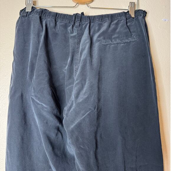 Eileen Fisher Medium Black Washable Silk Crepe Zip Cuff Joggers Pant - Picture 10 of 11